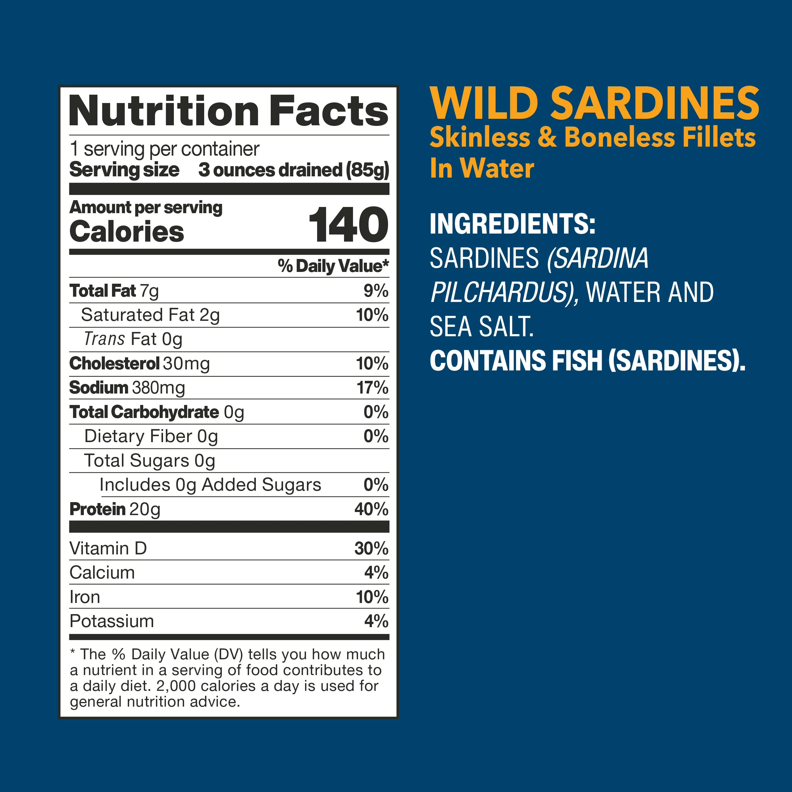 Wild Sardines Skinless & Boneless Fillets In Water - Image 9