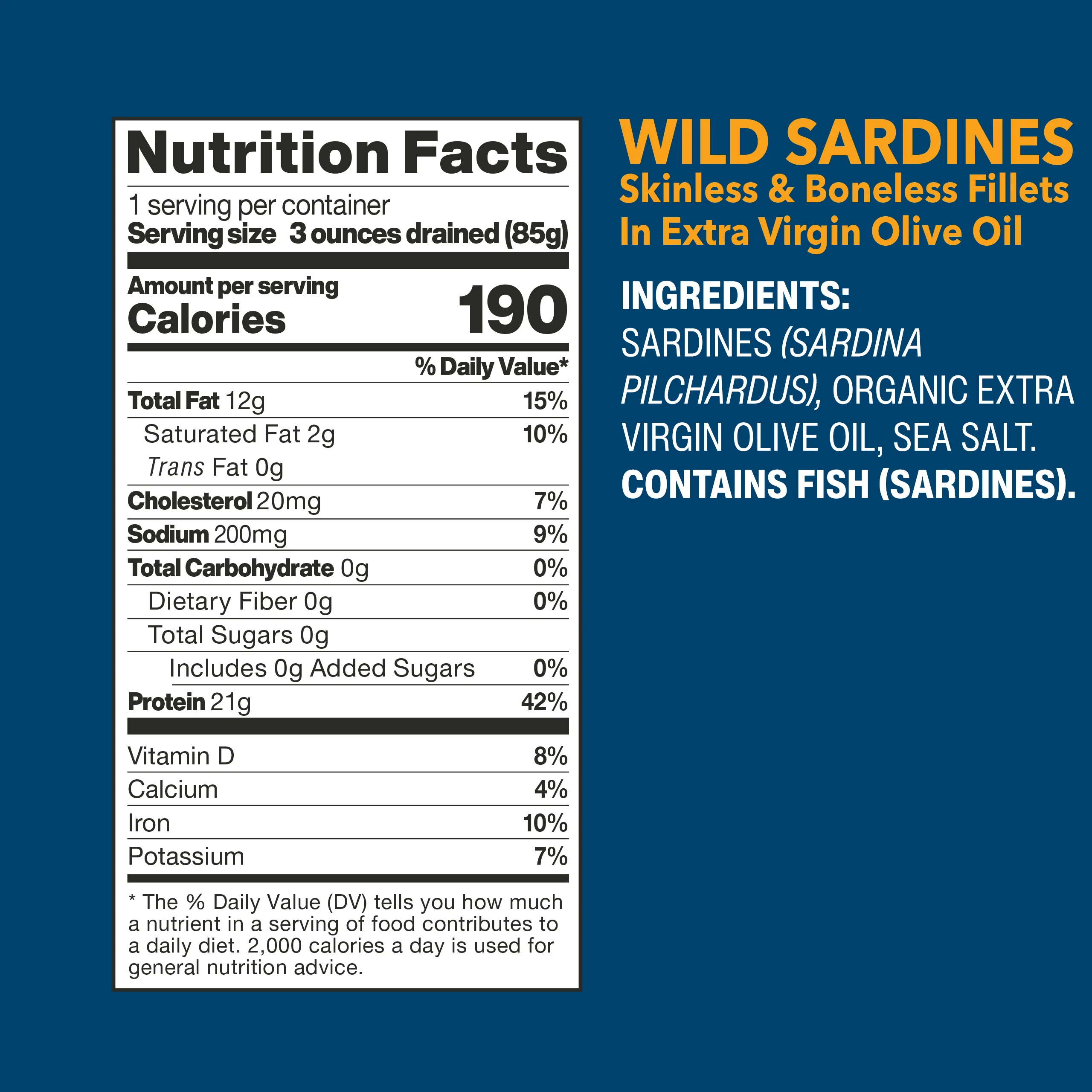 Wild Sardines Skinless & Boneless Fillets In Extra Virgin Olive Oil - Image 9