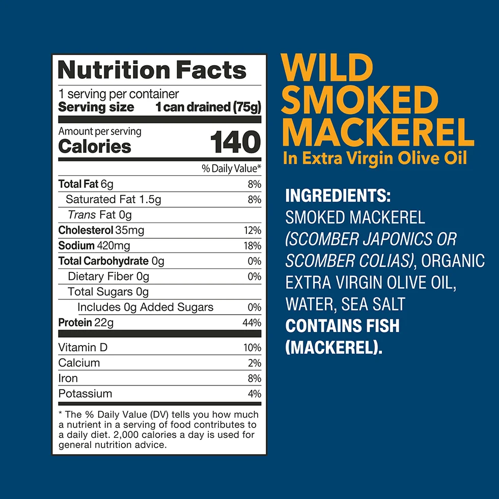 Wild Smoked Mackerel Fillets in Extra Virgin Olive Oil - Image 8