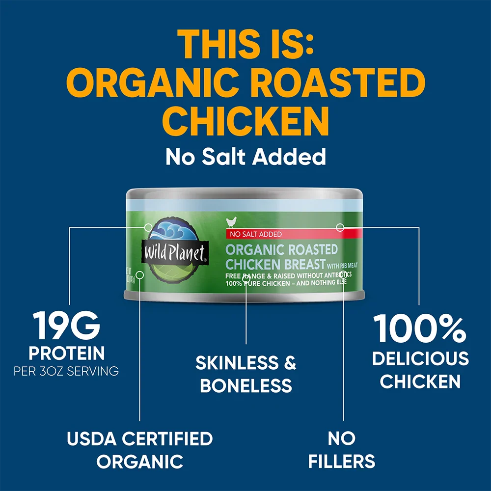Organic Roasted Chicken Breast with Rib Meat No Salt Added - Image 8