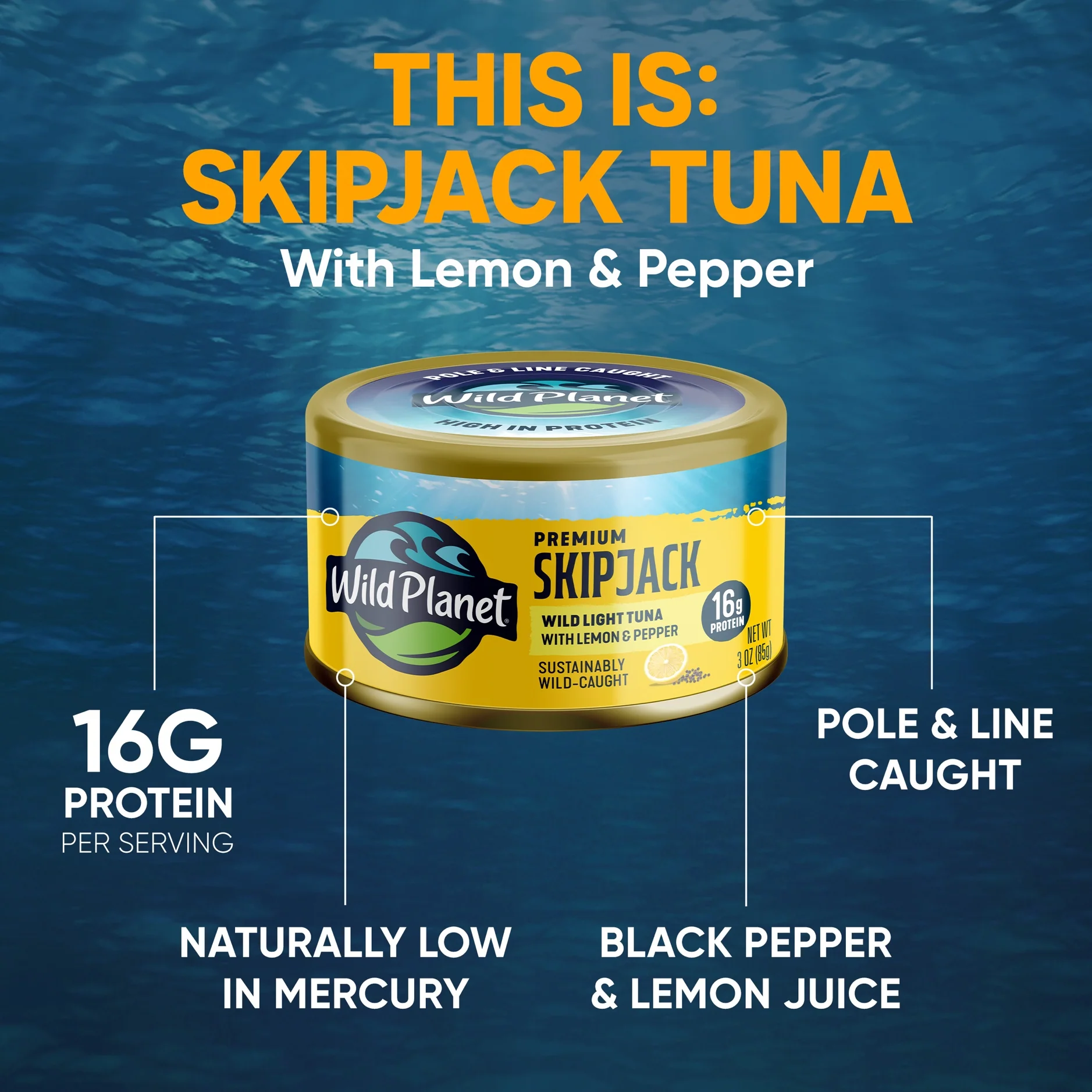Premium Skipjack Wild Light Tuna with Lemon & Pepper - Image 5