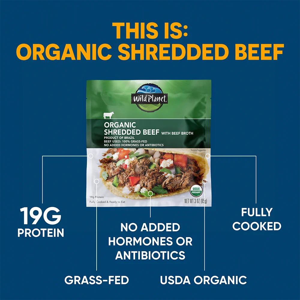 Organic Shredded Beef Single-Serve Pouch - Image 5