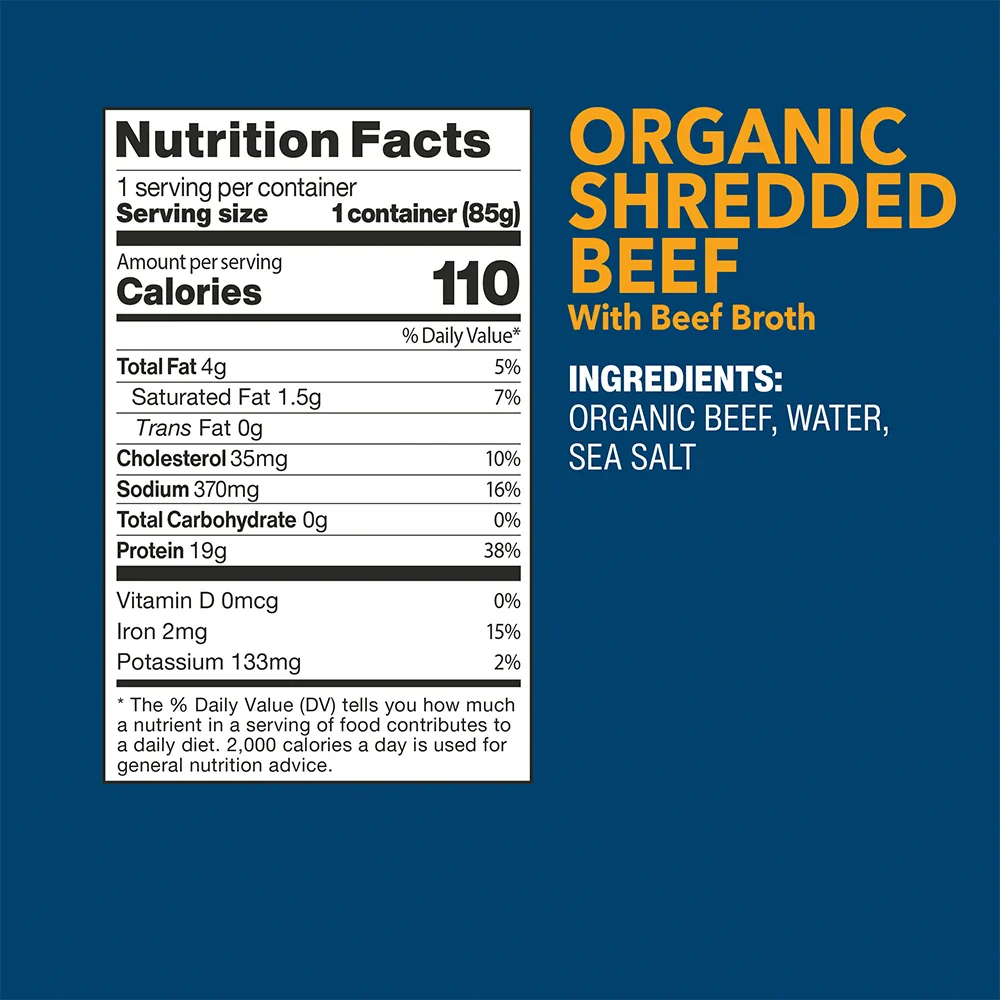Organic Shredded Beef Single-Serve Pouch - Image 6