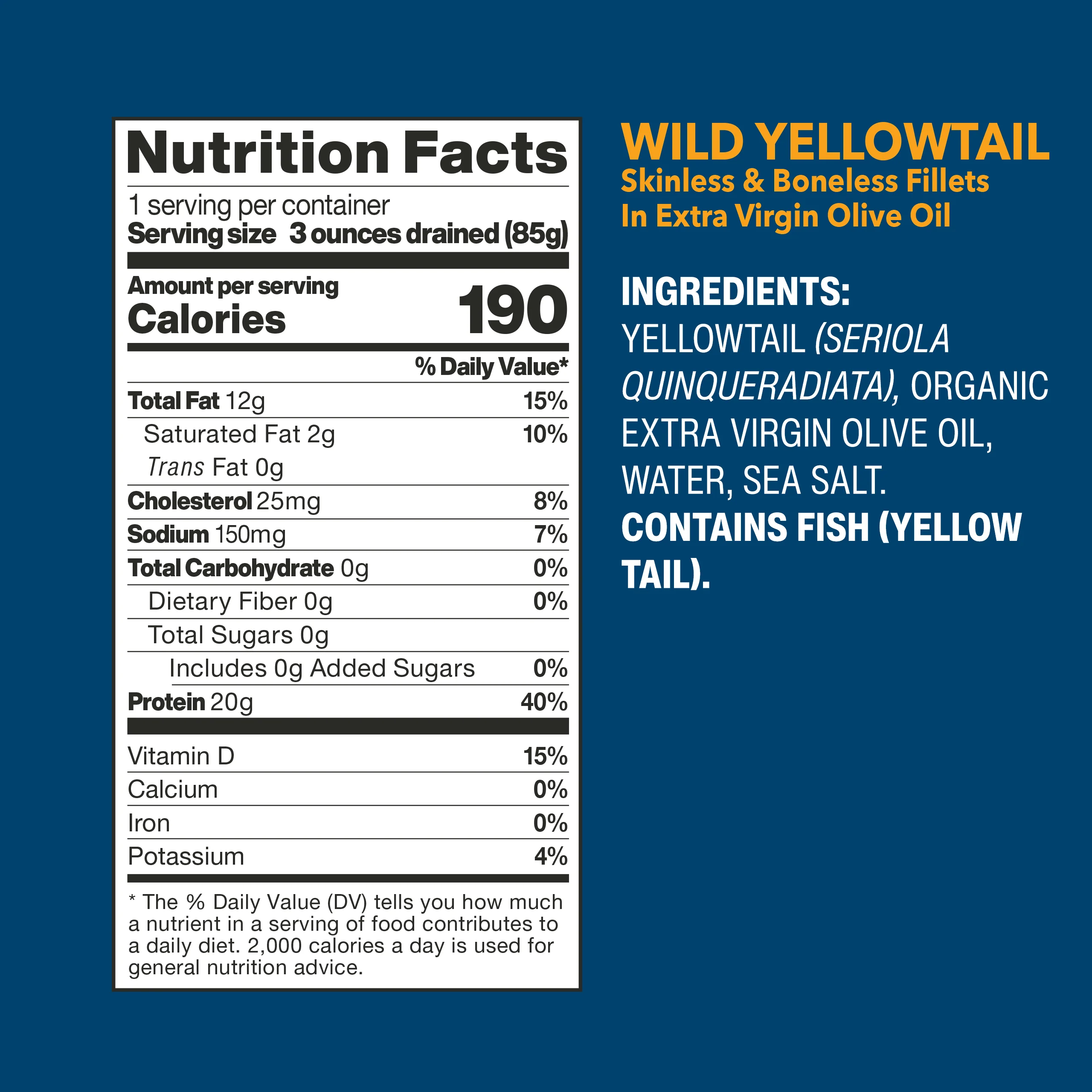 Wild Yellowtail Fillets In Extra Virgin Olive Oil - Image 8